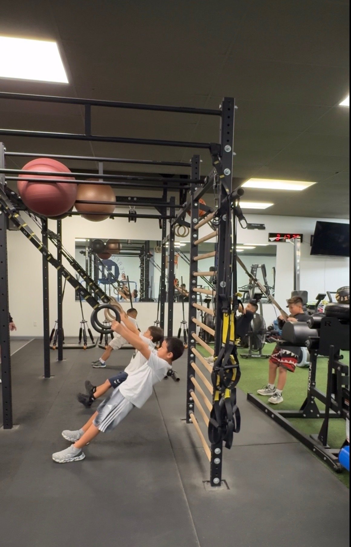 Athletes training together